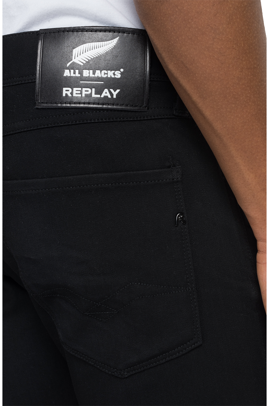 ALL BLACKS &times; REPLAY Hyper flex+ ブラックデニムパンツ 詳細画像